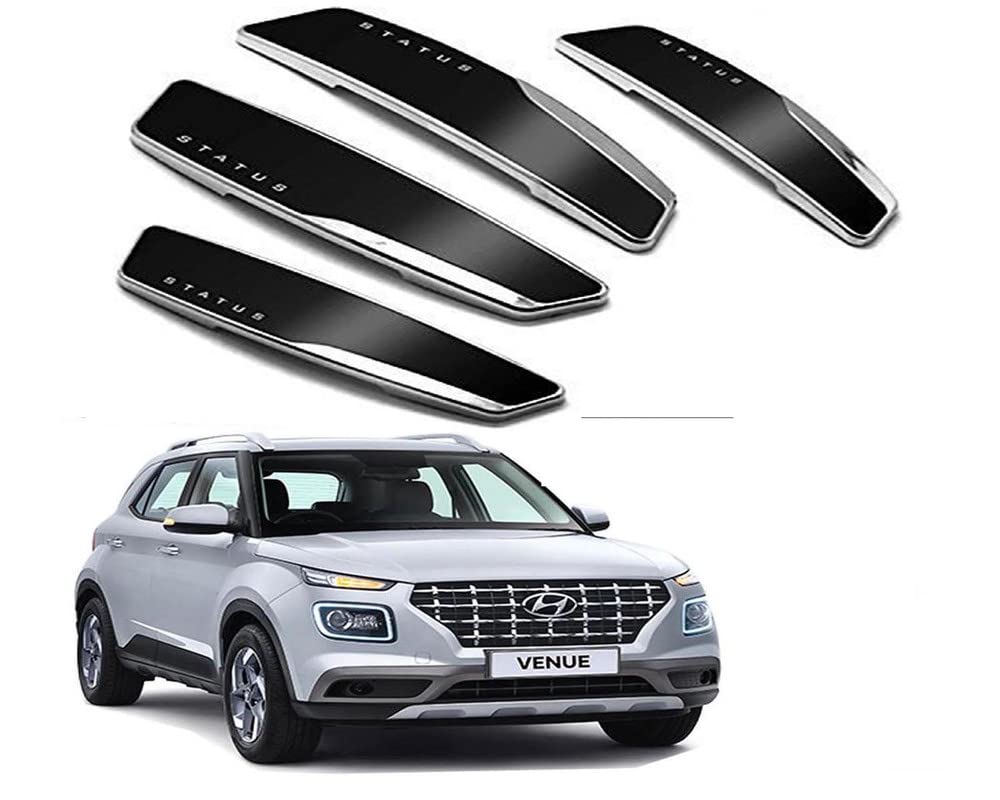 Auto E-Shopping Status Car Door Guard Edge Protector Black Color for Venue Set of 4 Pieces