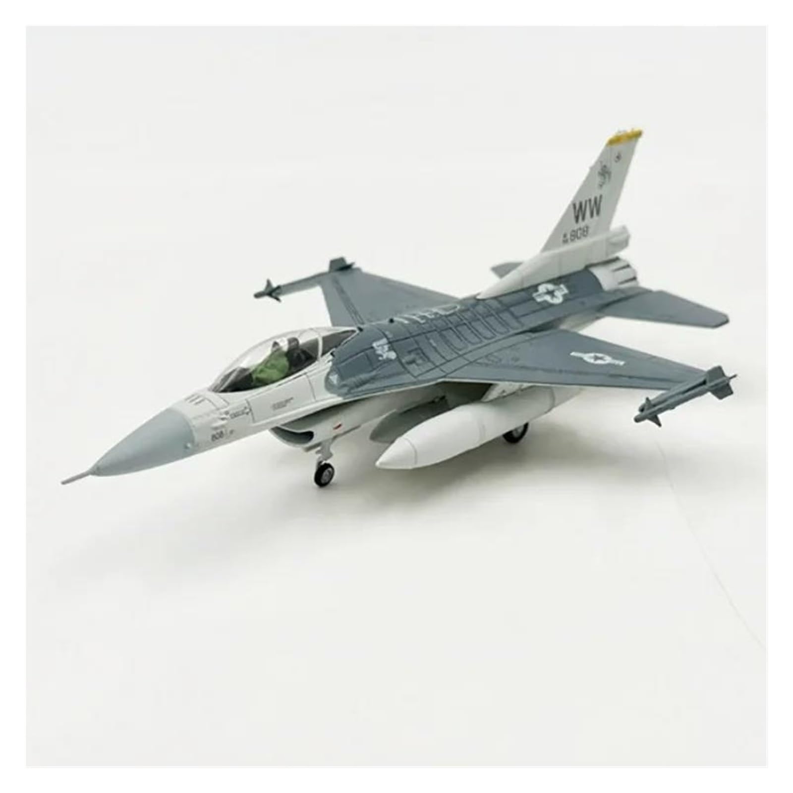 ZXLIHS Samolot w skali 1:100 Do samolotów myśliwskich F-16 USAF Odlew metalowy Model samolotu na poziomie kolekcjonerskim Dekoracyjny gabinet Nadaje się do dawania prezentów