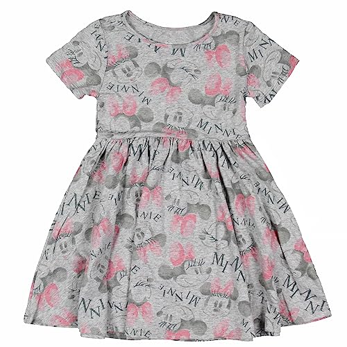 Disney Toddler Girls' Minnie Mouse Pink Bow Allover Print Design Dress2