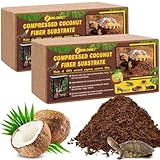 ZeeDix 2Pcs Compressed Coconut Fiber Substrate, 100% Organic Coco Coir Fiber Brick Substrate Fluffy Bearded Dragon Tortoise Snake Terrarium Substrate Loose Natural Husk Terrarium Bedding for Reptiles
