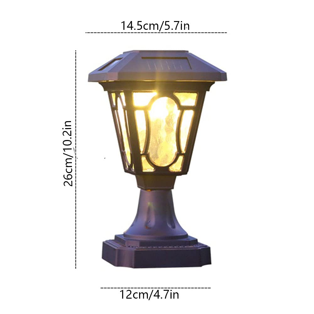 RCIDOS 1-pak Solarne Lampy Kolumnowe LED Szklane Oprawy Oświetleniowe IP54 Wodoodporna Aluminiowa Osłona Słupka Ogrodzeniowego Zewnętrzne Lampy Ogrodowe Na Patio Oświetlenie Ścieżki