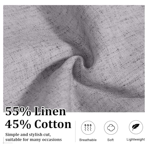 Mens Linen Suit Slim Fit Beach Prom Dress Lightweight Tuxedos Jacket Set Wedding Outfit for Men Blazer Vest Pants Grey XL2