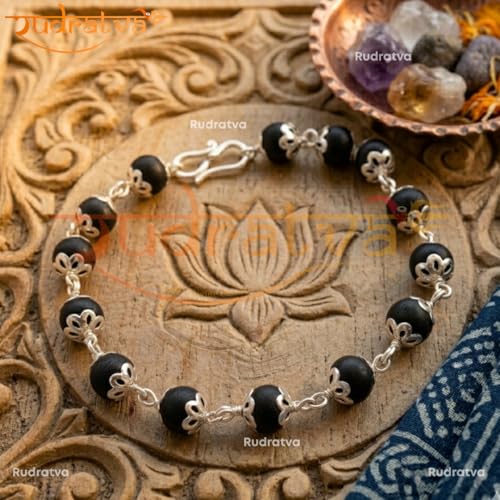 Image of Original Karungali Mala with 7 Mukhi Rudraksha Pendant & Karungali Bracelet Combo | 8mm 54+1 Beads | Lab Certified | Ebony Wood Spiritual Set for Positivity, Protection & Meditation | Unisex