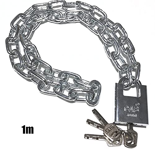 Image of Keyed Padlocks Steel Heavy Chain Lock, Waterproof and Rustproof Bicycle Anti-Theft Lock, 0.5m-5m (Size : 1m)