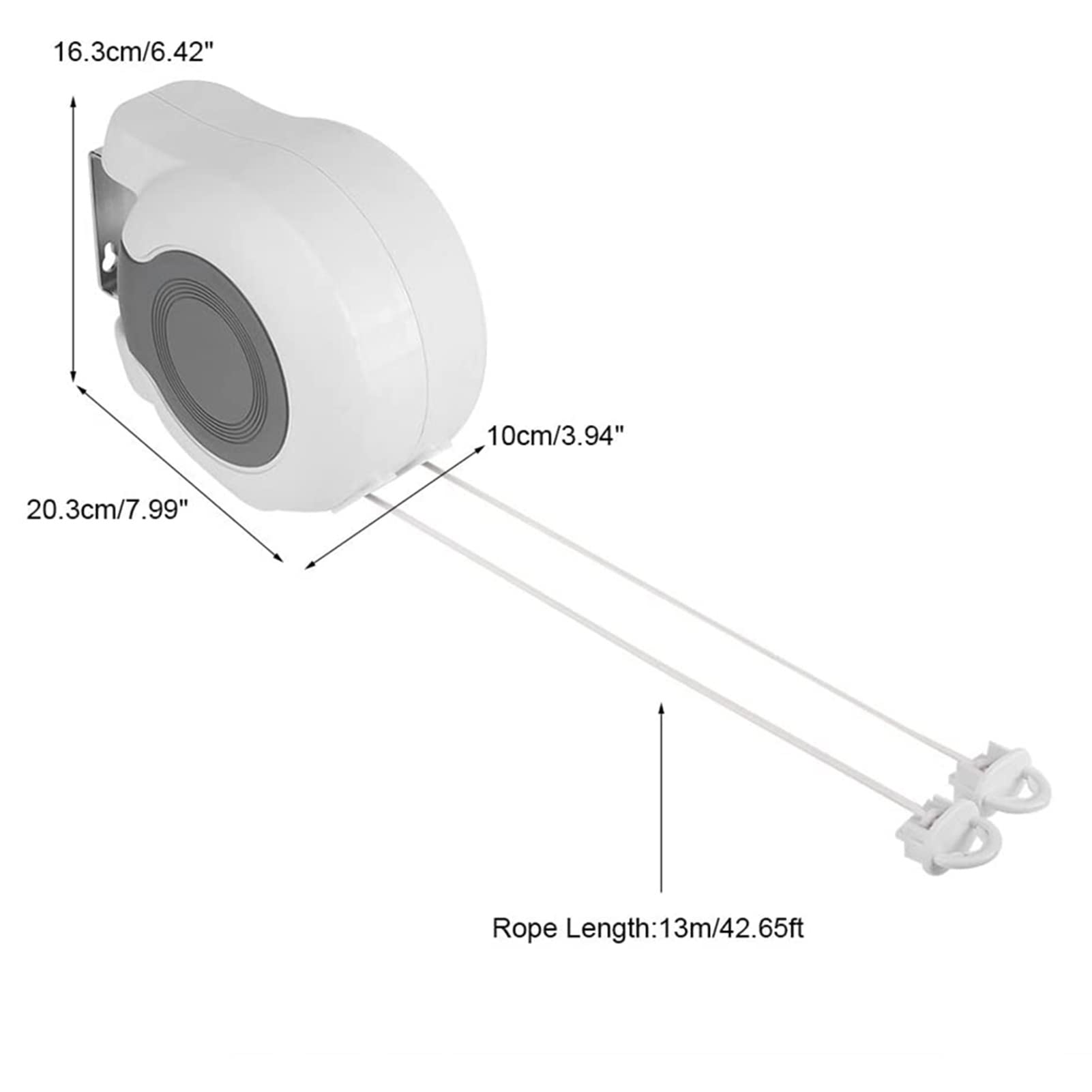 Estink Tendedero Retráctil de Pared por Cuerda, Doble Cuerda para Interior y Exterior, Secador de Ropa Plegable Ahorra Espacio para Balcón Baño Lavandería