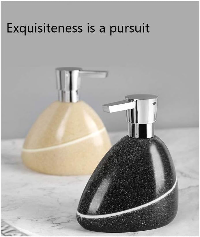 Soap Pump Dispenser Creative Stone Pattern Pressed Lotion Bottle Resin Shampoo Hand Bottled Bathroom Bath Soap Dispenser Bottles Dispenser (Color : Black)