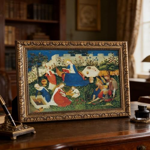 Toile Le Jardin du Paradis 1410 | Cadre Suspendu Chic pour Bureau 61x91cm - 7