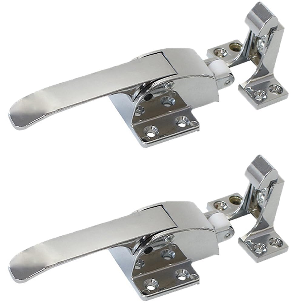 Lot de 2 poignées de porte en métal pour four, réfrigérateur, congélateur, loquet réglable à ressort (A)