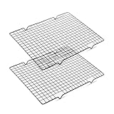 SNSYGN Kuchengitter Abkühlgitter, 2 Stück Kuchenrost Edelstahl 28x25x1 cm Grillgitter Cooling Rack Pralinengitter für Braten Backen Grillen Kühlen Auskühlen