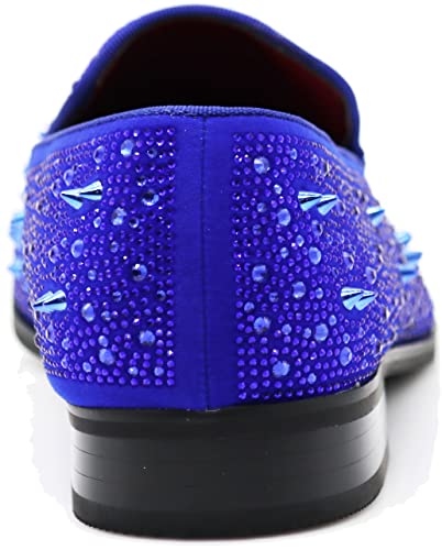 Image of Enzo Romeo Men Fashion Rhinestones Studs Tuxedo Slip On Loafer Dress Shoes WBG