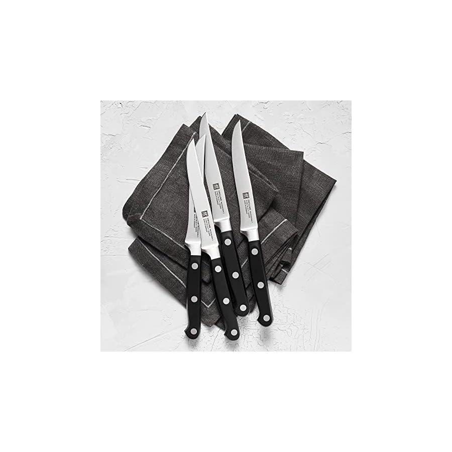 ZWILLING Professional S 4-Piece Razor-Sharp German Steak Knife Set, Made in Company-Owned German Factory with Special Formula Steel perfected for almost 300 Years, Dishwasher Safe