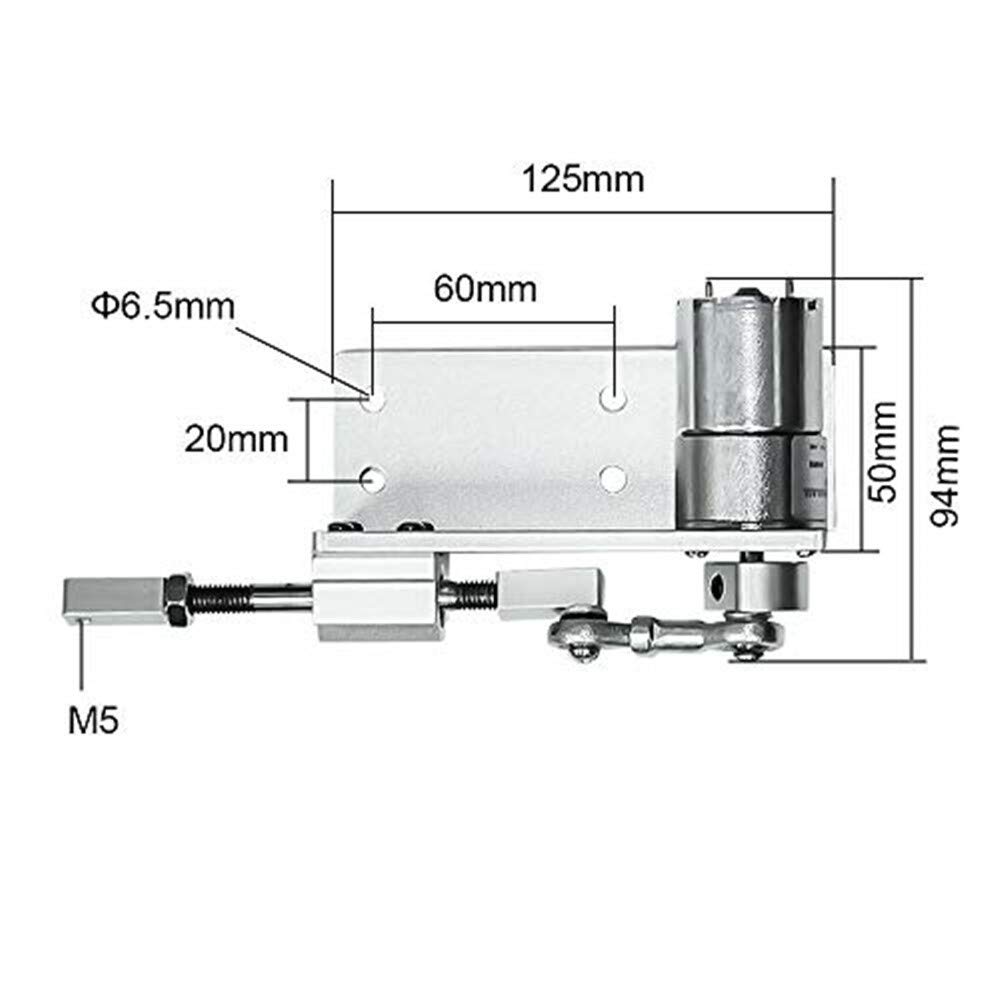 Moteur linéaire électrique Actionneur de mouvement pour vélo CC 12 V 24 V avec tracé 12 mm 16 mm 20 mm, 24 Volt, 120 RPM, 120