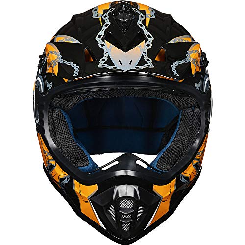 Ilm Youth & Kids Dirt Bike Helmets Motocross Atv Dirtbike Bmx Mx Offroad Full Face Motorcycle Helmet, Dot Approved Model 128Ys (Yellow Black, Youth-Xlarge) #TOP3