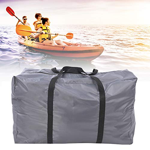 Delaman Storage Bags Boat Accessories, Large Capacity Foldable Polyester Storage Carry Bag Handbag Accessory with Widen Handles for Canoeing Rubber Gas Boats, Gray (Gray)