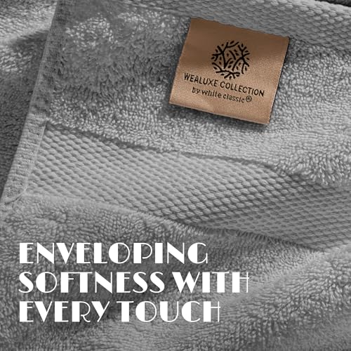 Image of White Classic Light Gray Hand Towels for Bathroom [12 Pack] Cotton Hand Towel Bulk for Gym, Kitchen and Spa, 16x27 Inches Soft Highly Absorbent Quick Dry Terry Salon Towels