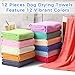 Moukeren 12 Pcs Dog Towels Bulk 20'' x 39'' Microfiber Bath Towels for Drying Dogs Absorbent Soft Pet Grooming Towels for Small Medium Puppy Cat Bath Pet Grooming Shower Essential, 12 Colors