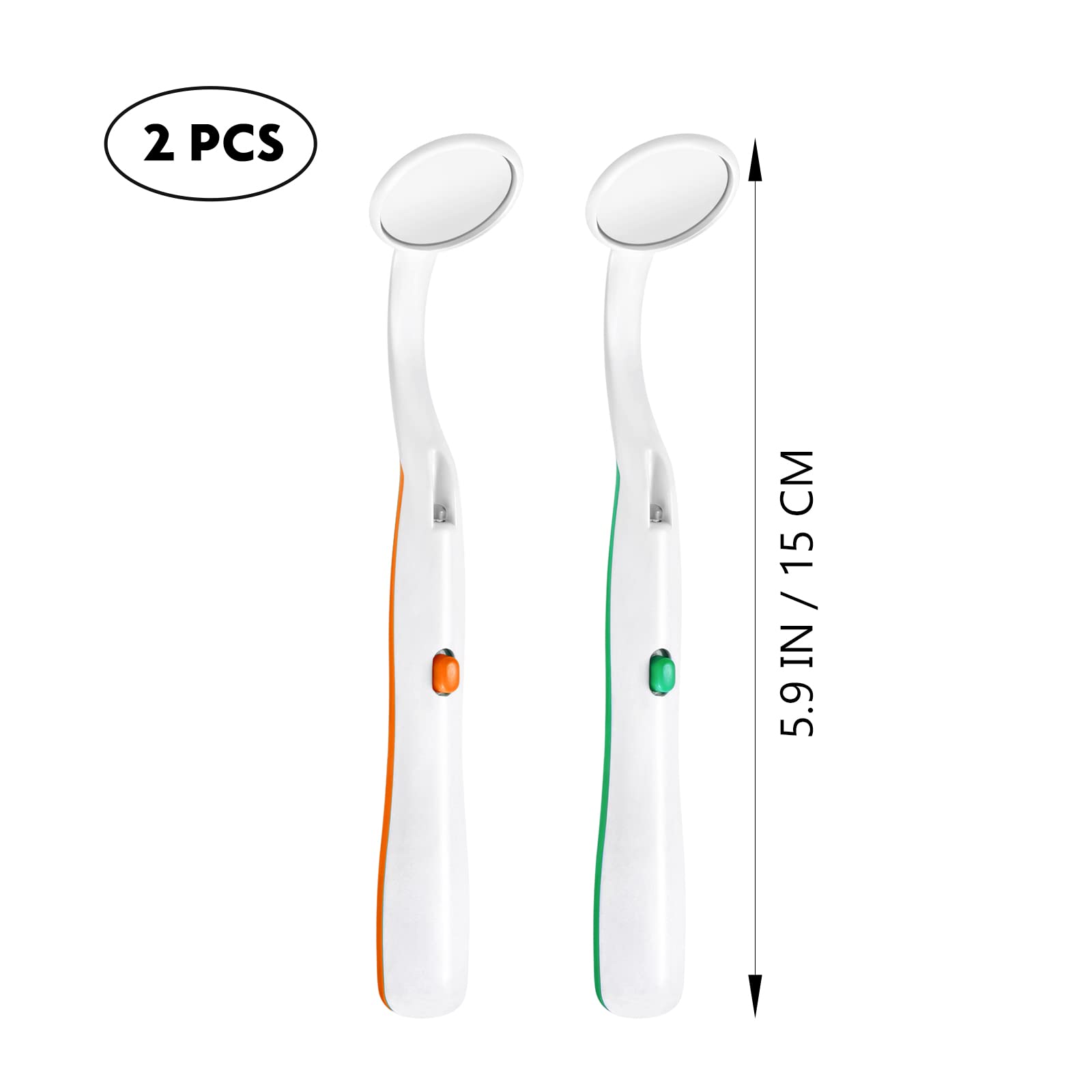Healifty Espejo dental 2pcs espejo de boca oral ligero inspección dental verde naranja