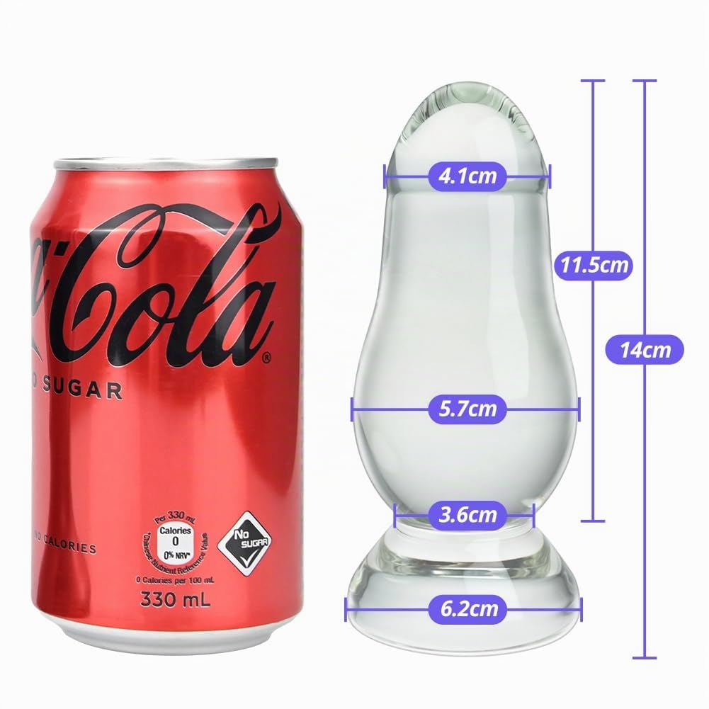 SXOVO Plug Anal en Verre Gode Anal en Cristal Plug Anal Gros et Épais pour Massage la Prostate Dilatation Anale Sextoy Anal Sex Toýs pour Femme Homme Couple (M)