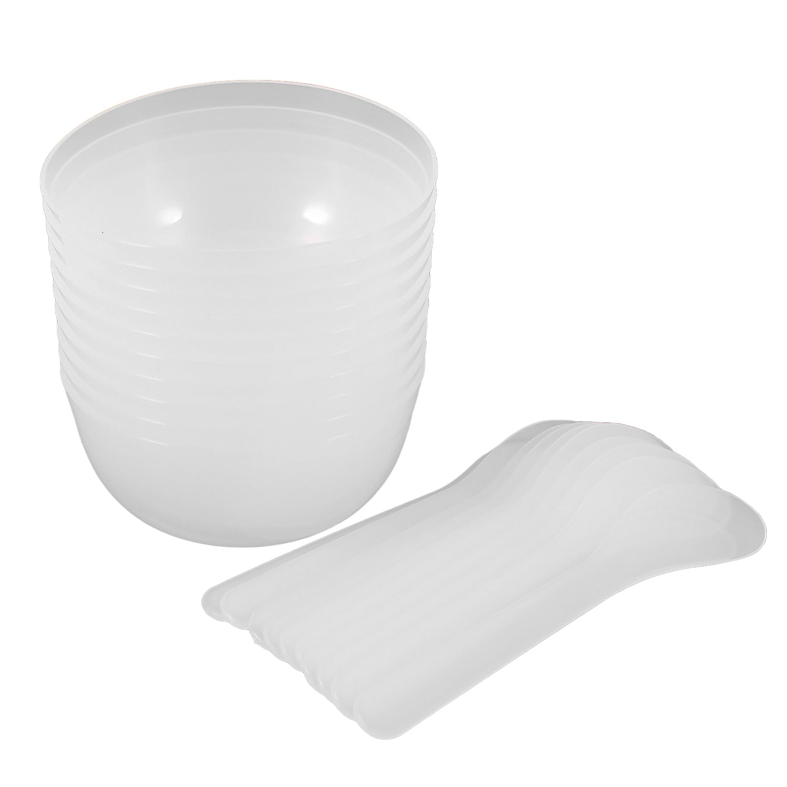 10Sets Slime Bowl Slime Mixing Tool Makeup Bowl Crystal Mud Mixing Bowls Plastic Glue Mixer for Makeup Crafts (Transparent)