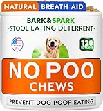 No Poo Chews for Dogs - Coprophagia & Stool Eating Deterrent with Probiotics, Digestive Enzymes & Breath Aid Support - Stop Dog Poop Eating - Made in USA - 120Ct