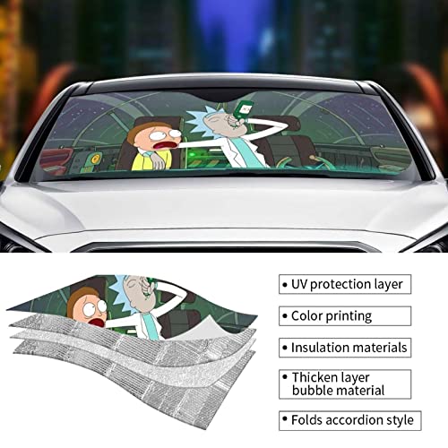 Anime Cars Front Windshield Sunshades Sun Visors Shade Blocker Accessories For Suv Truck Women Girls 51*27.5In #TOP4
