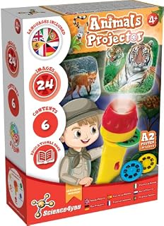 Science4you Animal Torch Projector for Children 4+ Years-Animal Toy for Kids includes 24 Images and Poster, Projector Torch for Kids, Scientific and Educational Toys for 4+ Year Olds, 80003306
