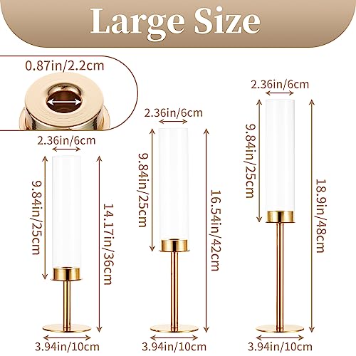 Sziqiqi Gold Taper Candle Holder: 6 Pcs Tall Candleholders - Hurricane Candle Sticks Holder for Wedding Christmas Party Table Centerpiece - Image 4