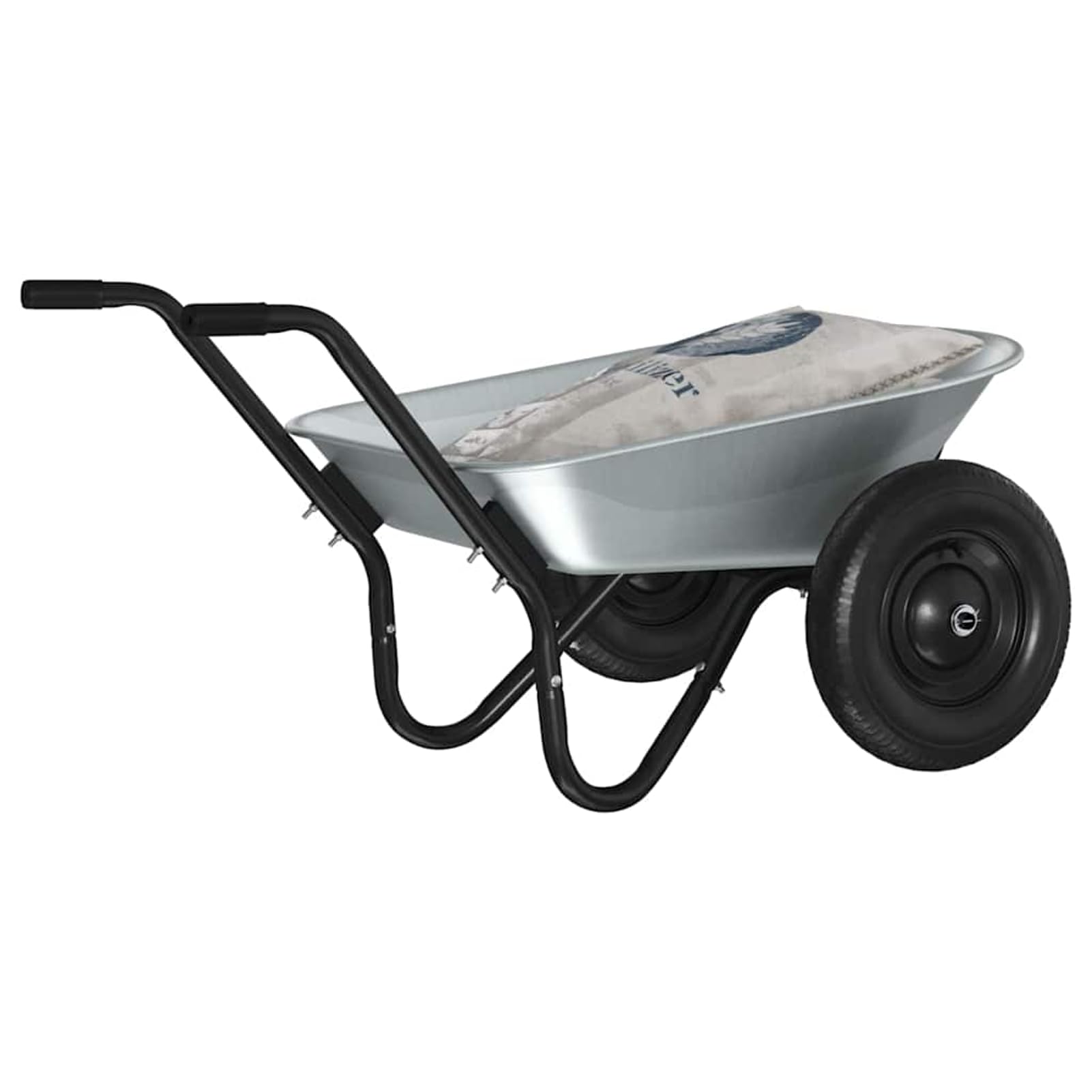 Geecher Carriola da Giardinaggio, per Trasporto Terra e Piante, 124 x 73 x 65 cm, in Acciaio, Robusta e Resistente alle Intemperie, per Uso Esterno