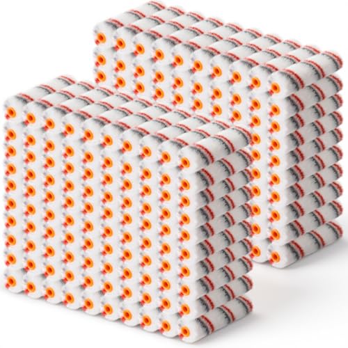 Leumoi 150 Pcs 6" x 1/2" Paint Roller High Density Microfiber Refills Mini Covers Paint Brush Roller Short Nap Home Repair Tool Kits for Wall Cabinets House (Red, Grey) by Leumoi - Used condition - US$40.12