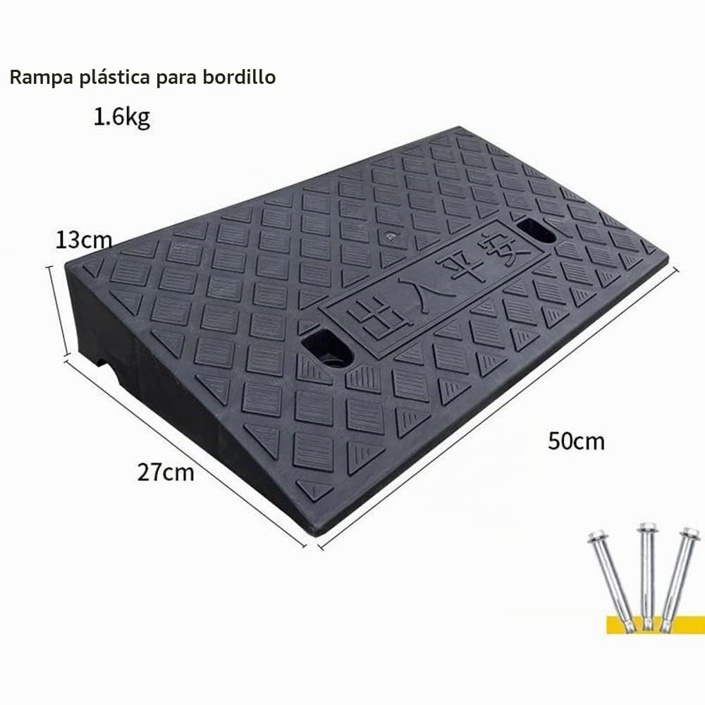 Rampa przenośny antypoślizgowy próg na wózki inwalidzkie, schody 3-19 cm, wysoki ładunek, czarny |