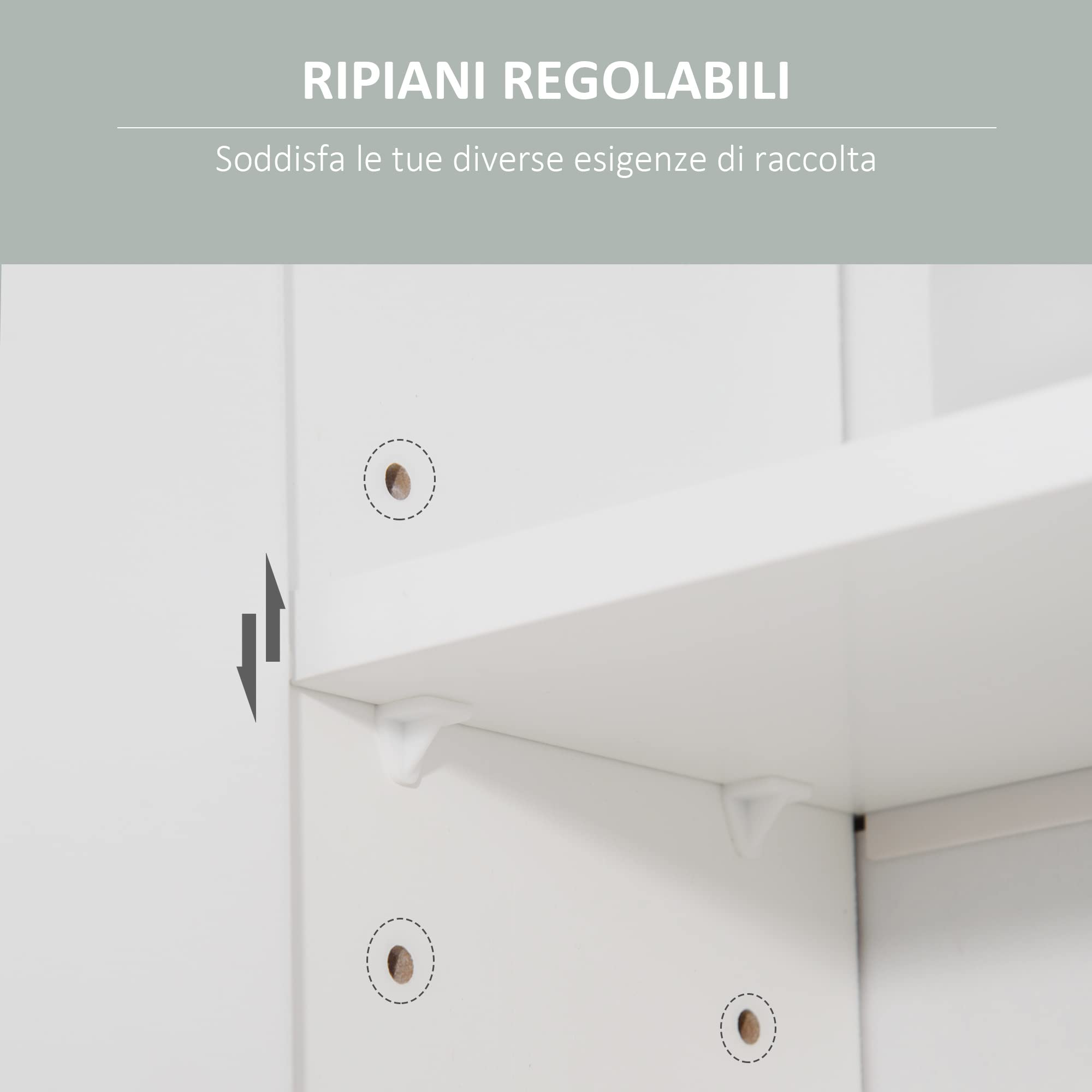 kleankin Specchio Bagno Contenitore con Mensole Regolabili, Specchiera Bagno con Contenitore a 2 Ante e Ripiano Aperto in Legno e Vetro, 54x15.2x55.3 cm, Bianco