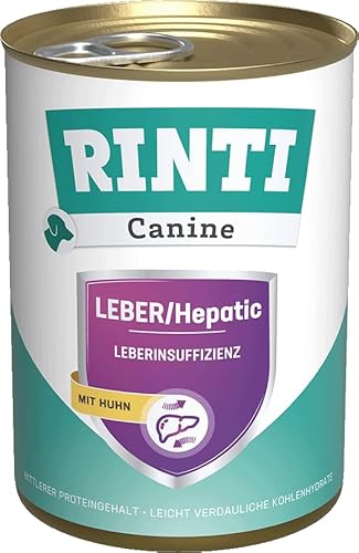 RINTI – Canine Leber/Hepatic | Diät Nassfutter für ausgewachsene Hunde zur Unterstützung der Leberfunktion. Alleinfutter in der Dose mit leicht verdaulichem Eiweiß | 12x400g Huhn RINTI – Canine Leber/Hepatic | Diät Nassfutter für ausgewachsene Hunde zur Unterstützung der Leberfunktion. Alleinfutter in der Dose mit leicht verdaulichem Eiweiß | 12x400g Huhn