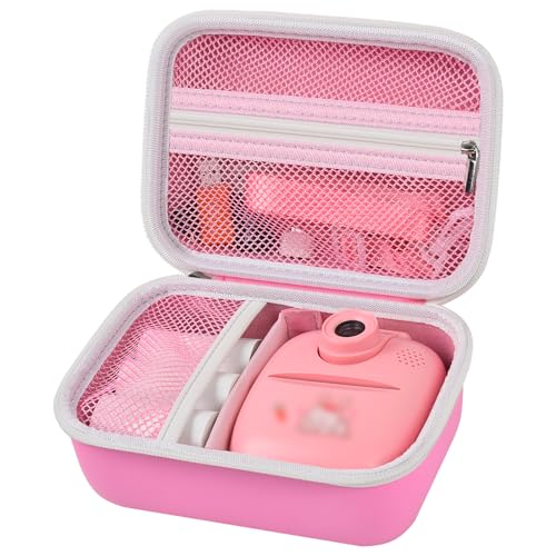 Image of Case Compatible with GKTZ/for ESOXOFFORE/for HiMont/for Anchioo/for MINIBEAR Instant Print Camera, Digital Video Cameras Bag for Photo Papers, Color Pens & Accessories (Box Only)-Pink