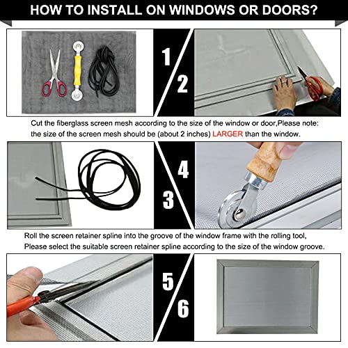 Senneny Pet Screen, Upgraded Pet Proof Window Screen Replacement, Pet Dog Cat Resistant Porch Screen, Patio Screen, Diy Custom Heavy Duty Thicken Fiberglass Screen Mesh, Black (36" × 100") #TOP5