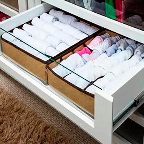Kit 10 Organizador de Gavetas TNT 24 Espaços Para Calcinhas Cuecas Meias Lingerie 5882
