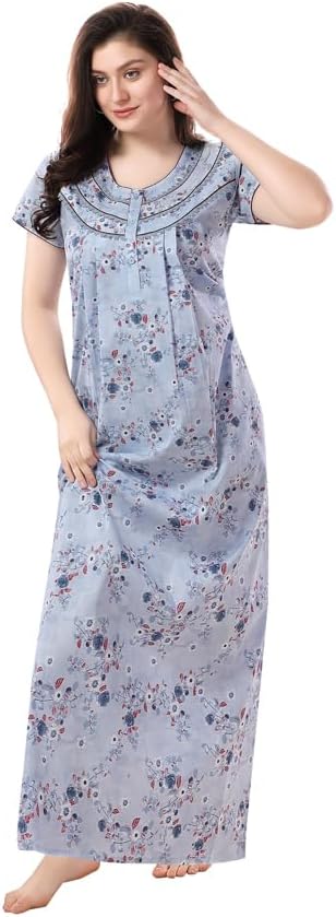 Soulemo Women Cotton Floor Length Nighty 1633