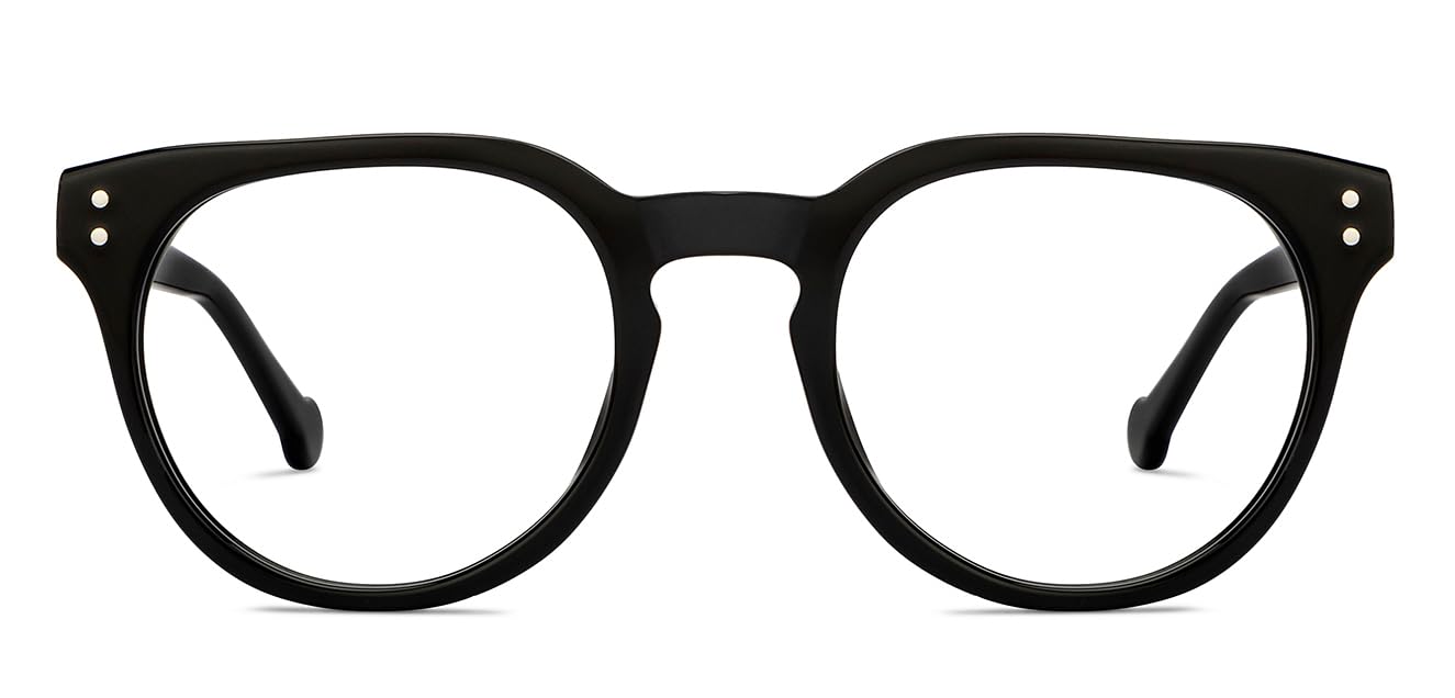 LENSKART BLU | Zero Power Blue Cut Computer Glasses | Anti Glare, Lightweight & Blocks Harmful Rays | Black Full Rim Round | 100% UV Protected | For Men & Women | Large | LB E16064 (B0CBL56S8S) Amazon Price History, Amazon Price Tracker