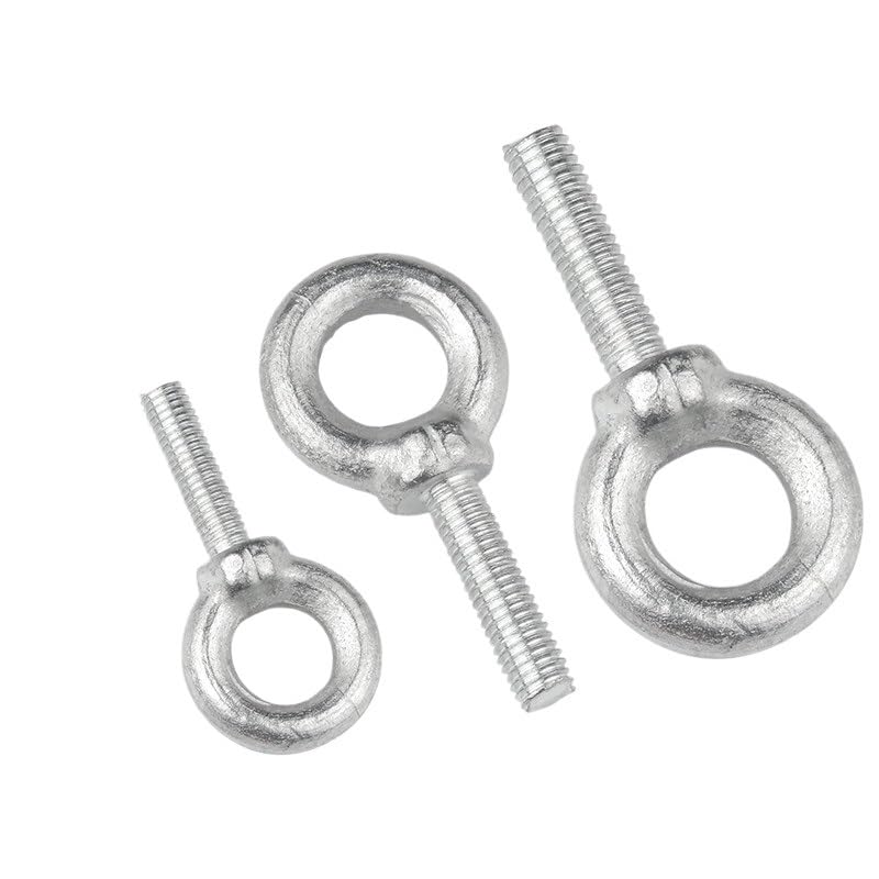 Tornillo Con Argolla 1/2/5 piezas de perno ojo acero al carbono, tornillos elevación marinos, orificio bucle anillo for cuerda cable M6 M8 M10 M12 M14 M16 M18 M20(Silvery(2pcs),M18x28mm)