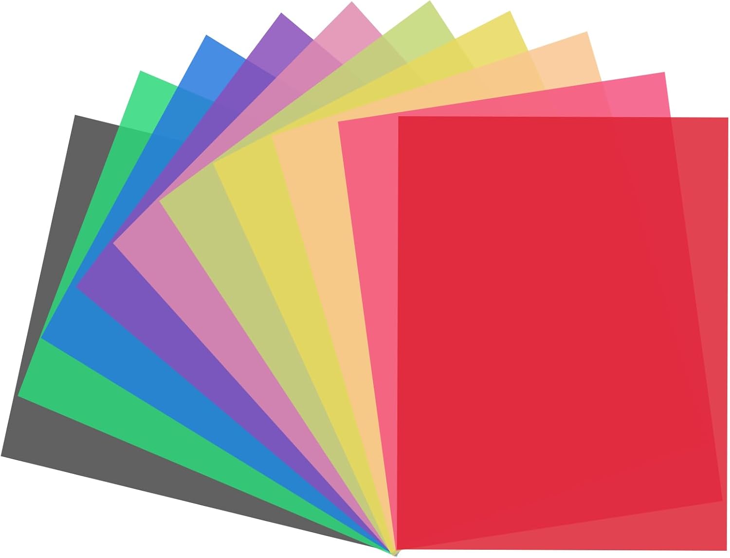 10 Pcs Color Correction Gel Light Filter, 8.5 x 11 Inches Colored Plastic Sheets Overlays, Transparency Photography Gels Film for Video Photo Studio Landscape Lamp, 10 Colors (1)