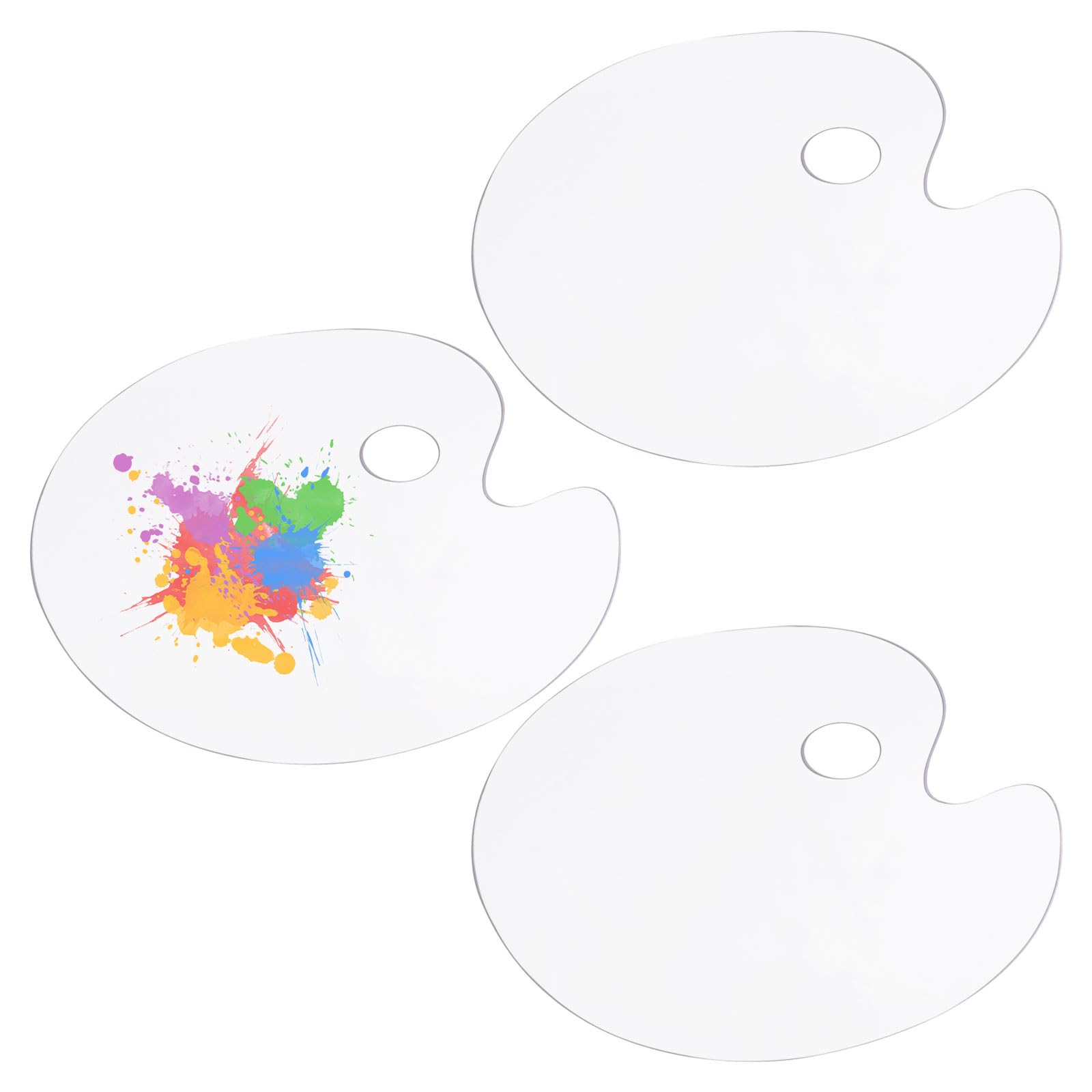 Palette de peinture acrylique transparente grand plateau de mélange de forme ovale