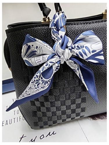 WDIRARA Women's Paisley Silk Scarf Large Square Ribbon Headband Hair Accessories Handbag Scarves4