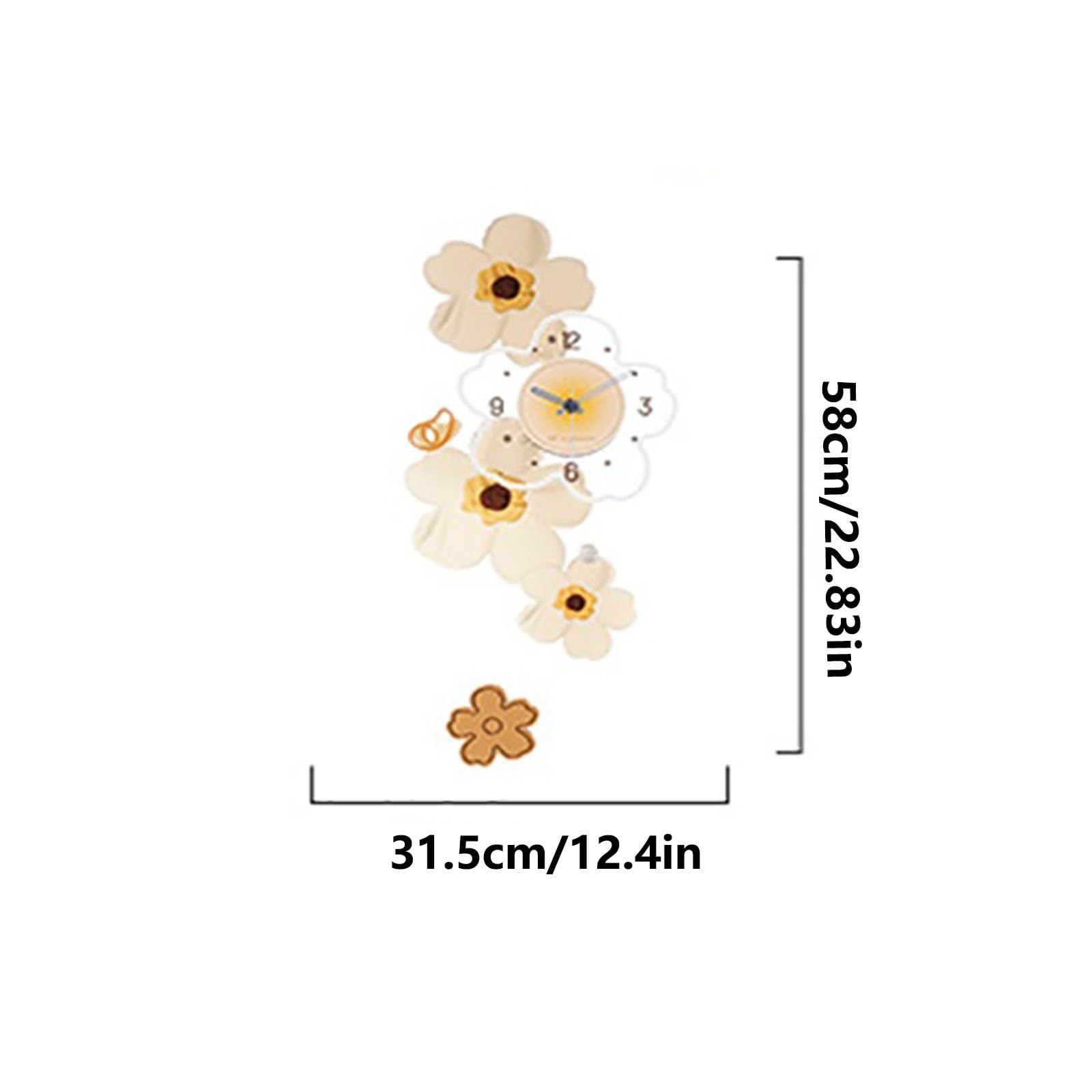 Reloj Cocina Reloj de Pared Decorativo Flores Creativas 3D