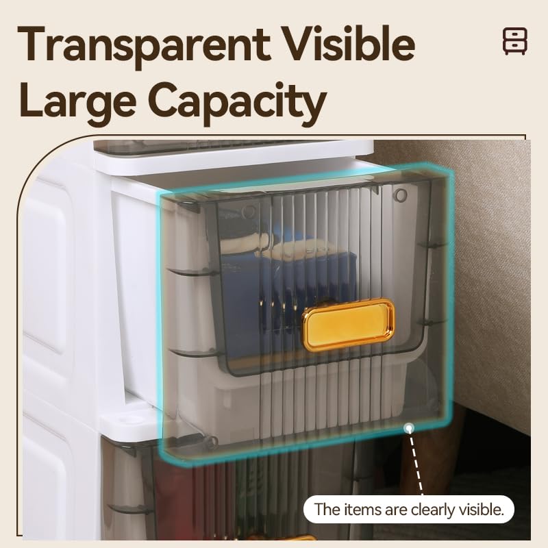 Image of LDQ Slim Storage Cabinet with Drawers - Durable Waterproof PP Organizer for Bathroom /Kitchen /Health - Small Spaces, Snacks, Display & Retail (6layers)