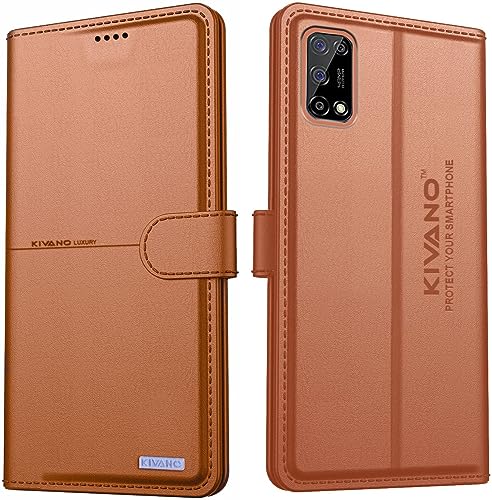 Image of KIVANO Compatible with Realme 7 / Realme Narzo 20 Pro Flip Cover | Leather Finish | Inside Pockets & Inbuilt Stand | Shockproof Wallet Style Magnetic Closure Back Cover Case