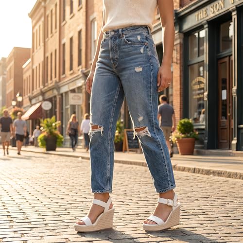 Image of VICKI.VICKI Women's Platform Sandals Wedge Ankle Strap Open Toe Sandals