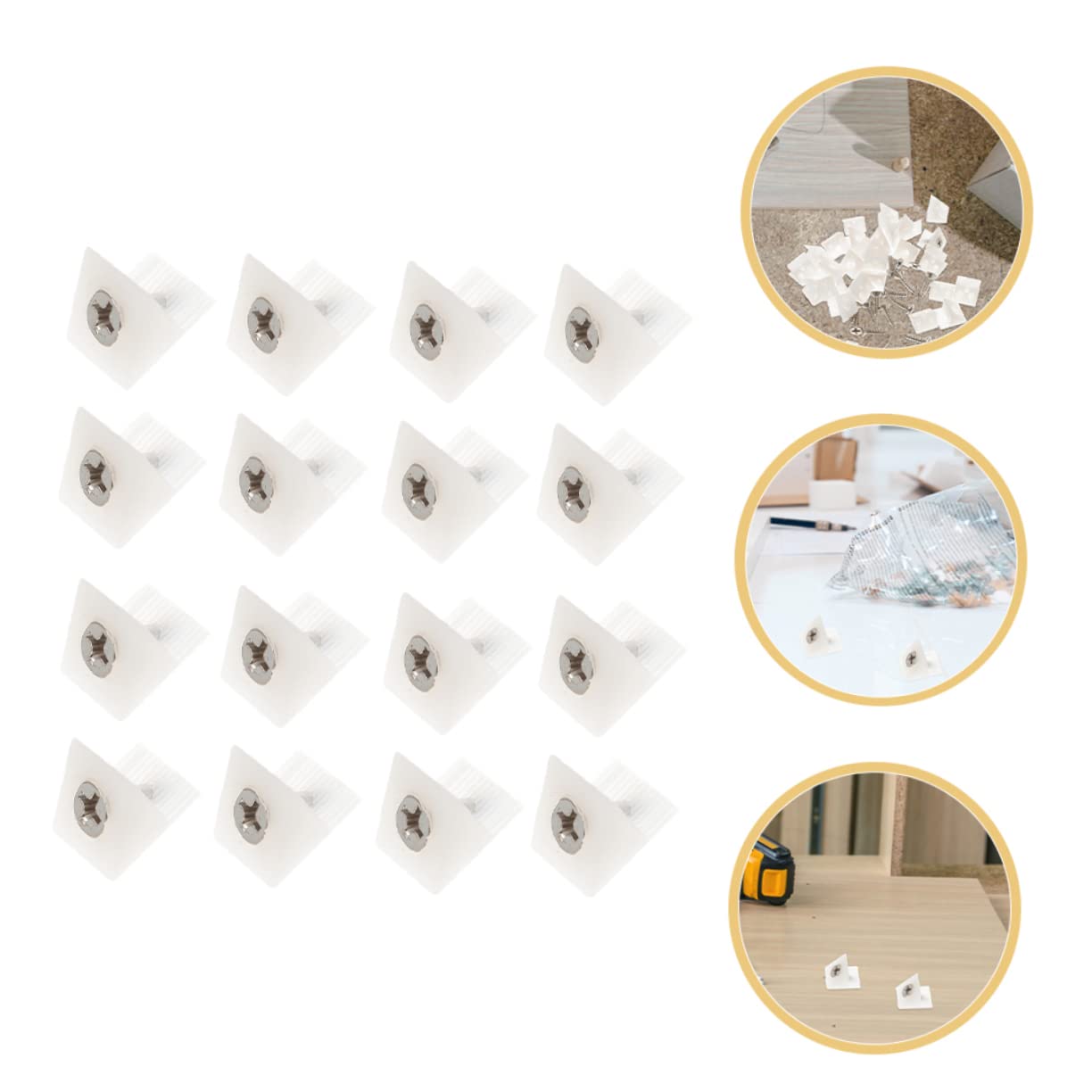 100pcs Cassetto Supporta Cassetto Inferiore Sagging Riparazione Kit Di Fissaggio Mobili Cassetta Mending Cunei Staffa Angolare In Plastica Con Viti Corrispondenti - Foto 6