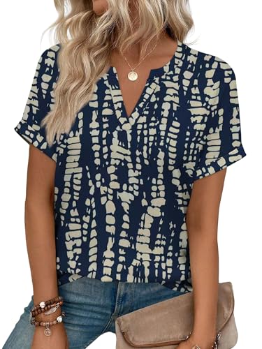 Image of WIHOLL Womens Blouses Spring Tops Short Sleeve Shirts Dressy Casual Summer Vacation Fashion Clothing 2026