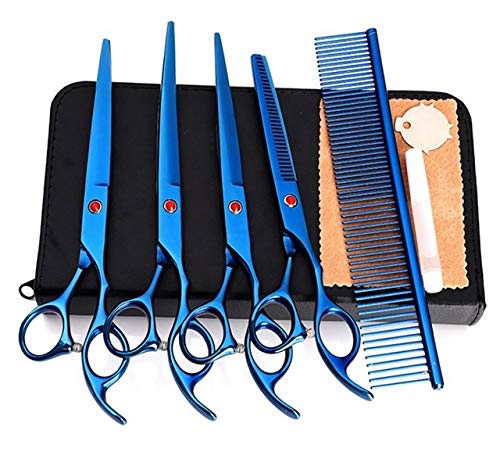 Tesoura Pet De Banho E Tosa Kit Com 4 Tesouras E 1 Pente Kit Pet Shop