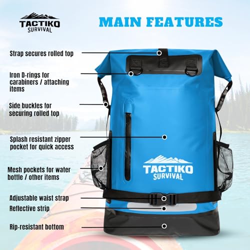 Tactiko Survival 35L Mochila Resistente 100% Impermeable, Bolsa Seca Roll Top miniatura 5