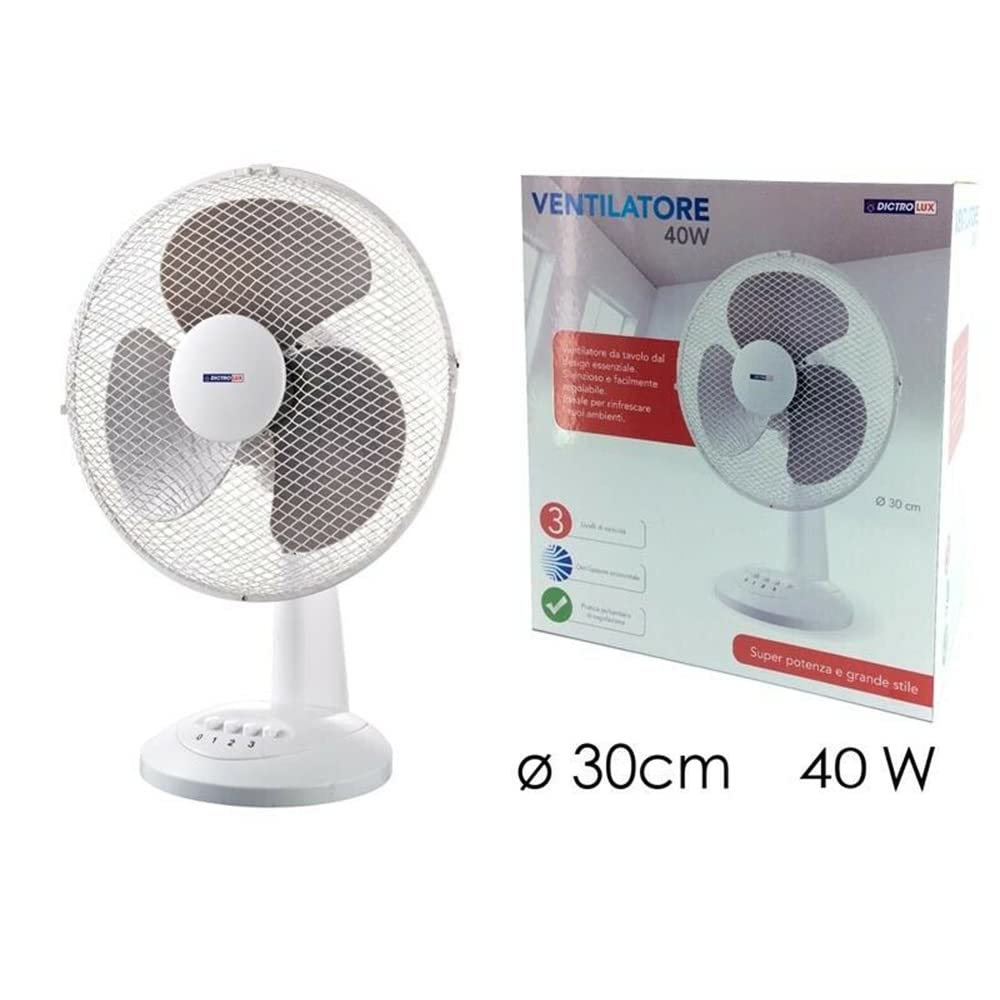 Ventilatore da tavola Portatile con 3 velocità 40w Silenzioso e rinfrescante